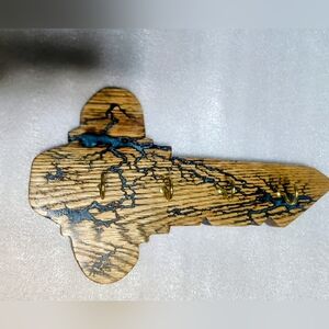 Fractal Burned Key Ring Holder